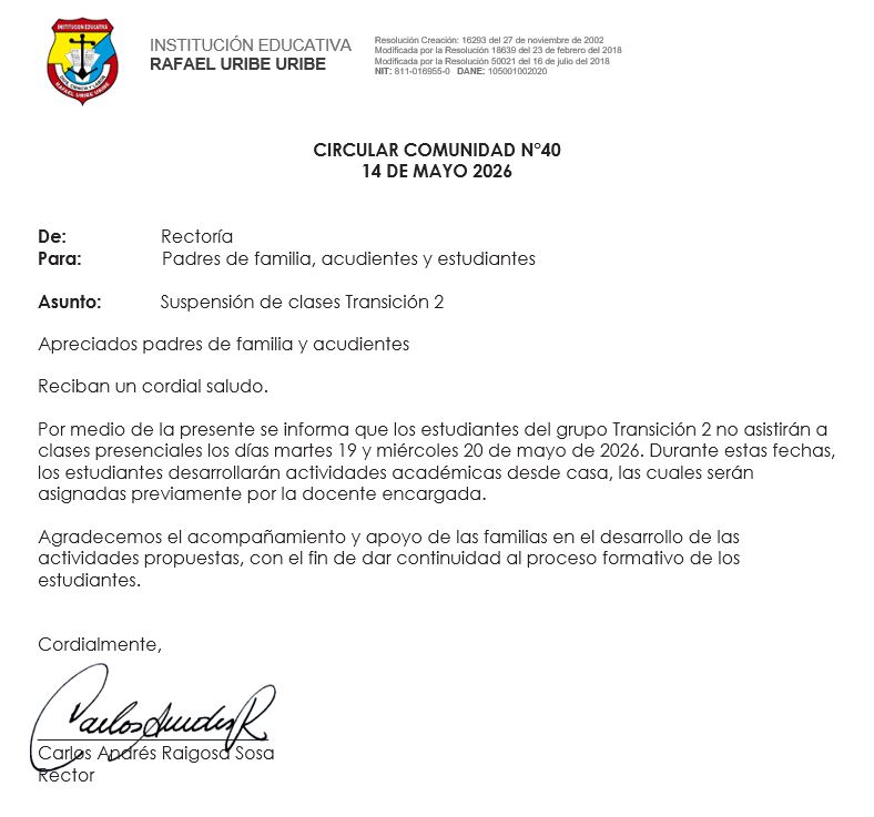 CIRCULAR INFORMATIVA N 40